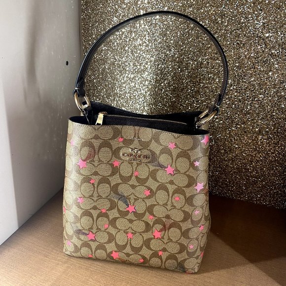 Coach Town Bucket Bag In Signature Canvas With Disco Star Print c6923 - Picture 1 of 6
